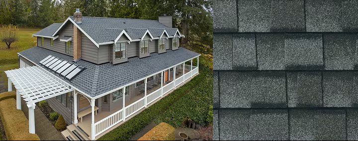 New asphalt shingles installed on residential home